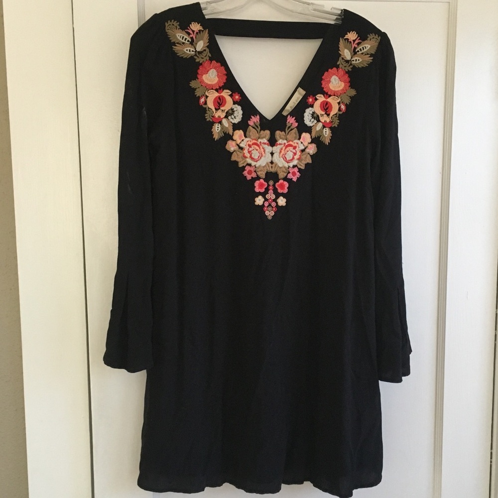 Altar’d State Black Dress with Embroidery